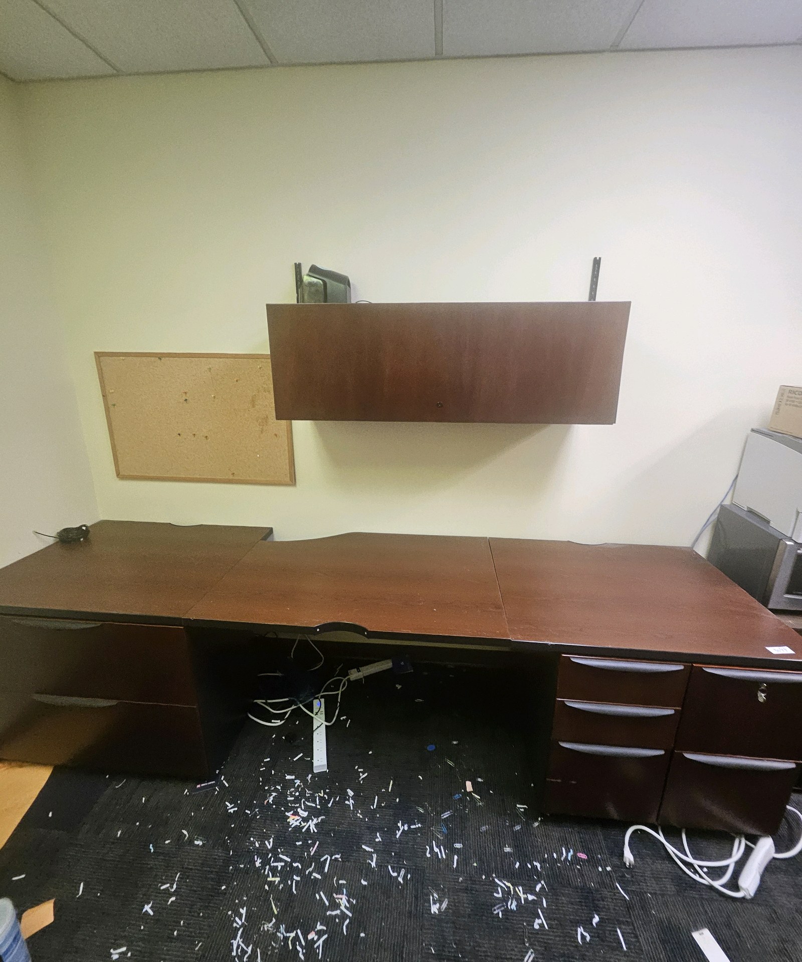 office desk with wall unit
