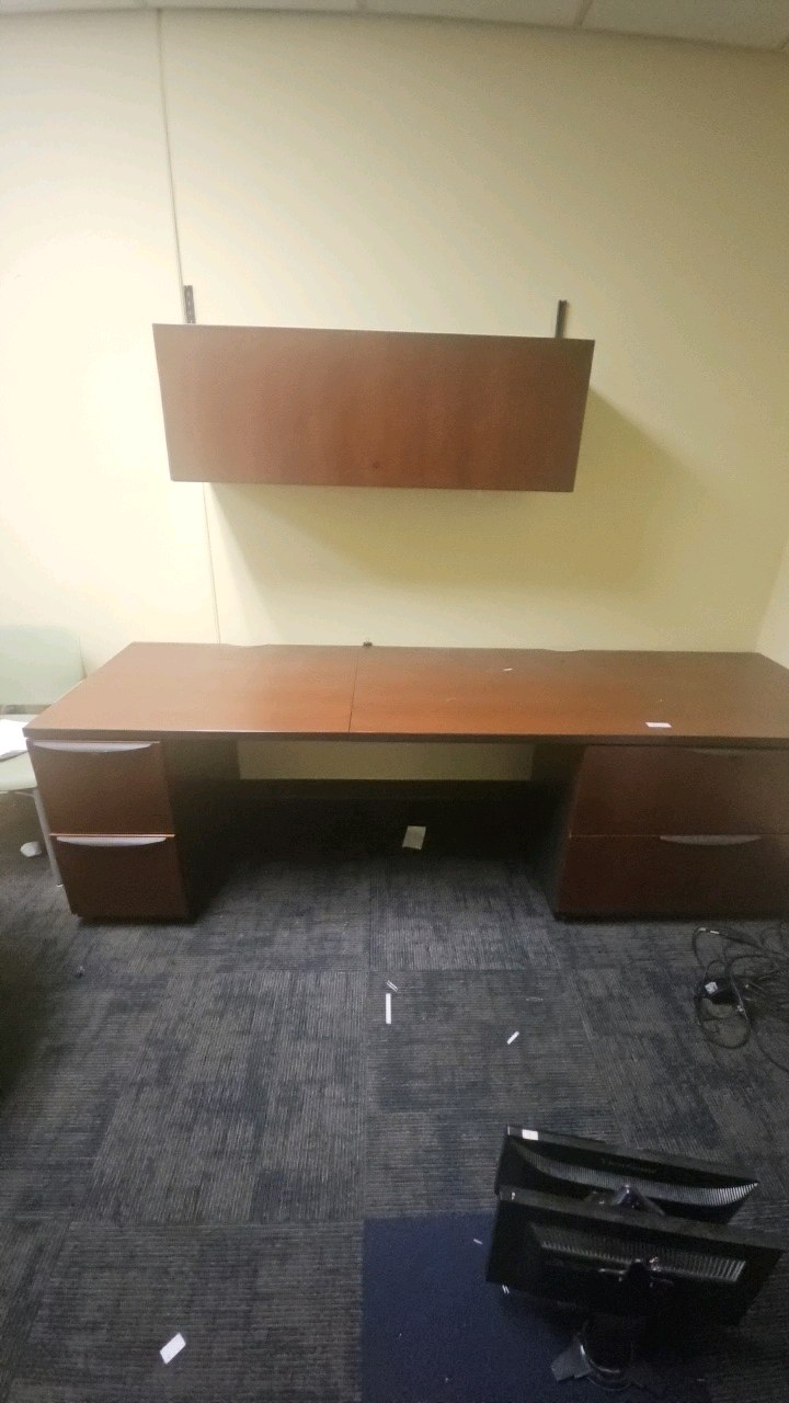 office desk with wall unit