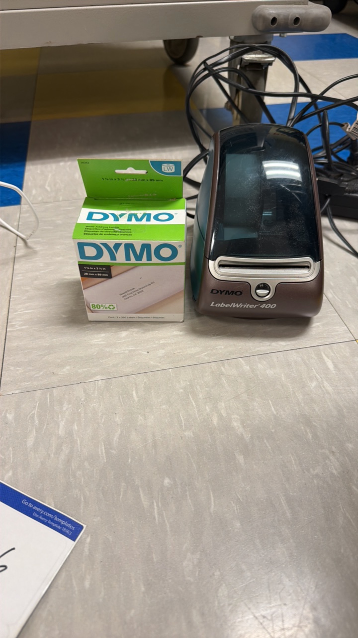 dymo labeler with new box of labels