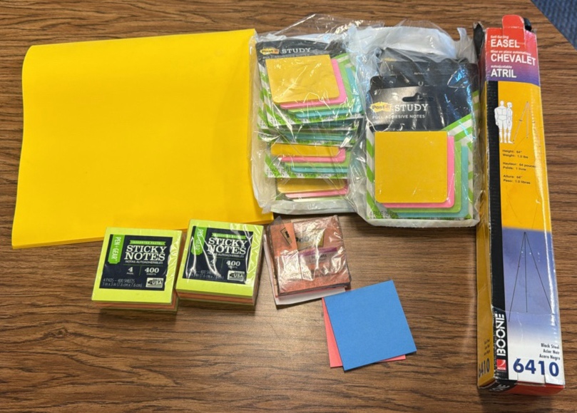 post a note, easel yellow paper