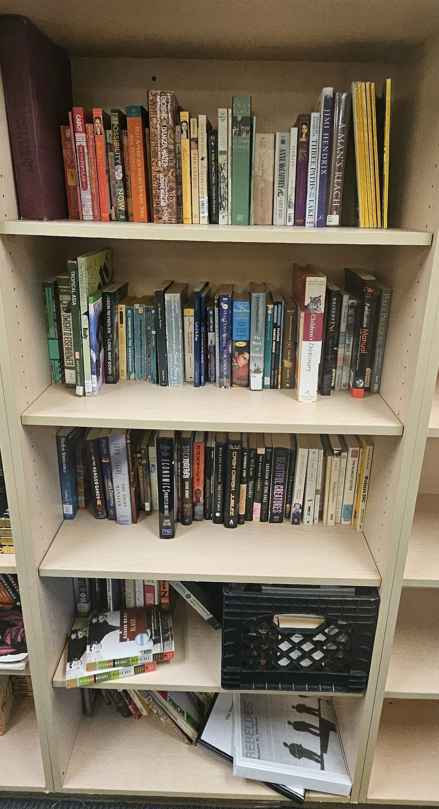 shelf of books bookshelf not included