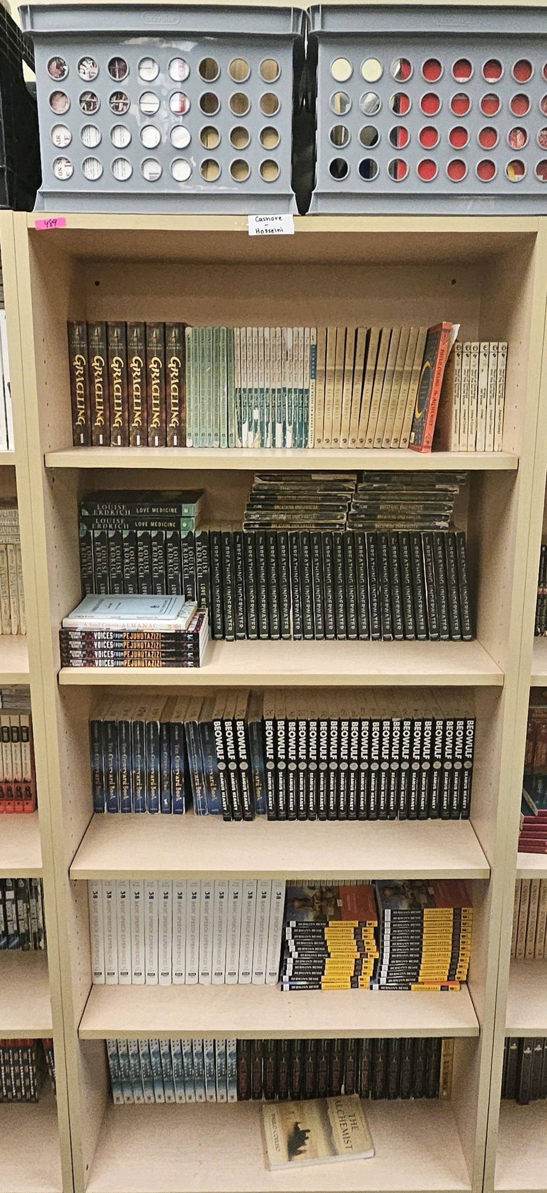 Shelf of books bookcase not included
