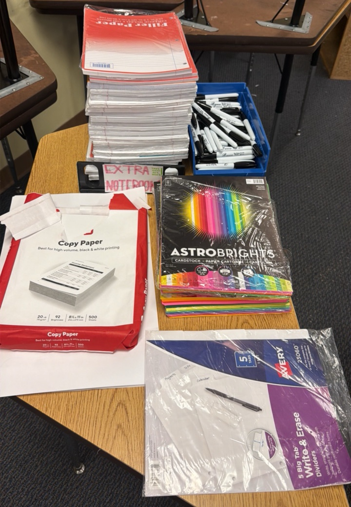 astro brights paper, filler paper, sharpies