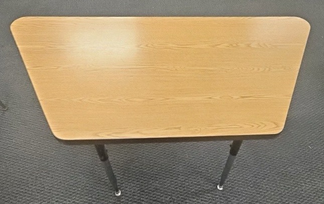 trapezoid laminate table small X 6