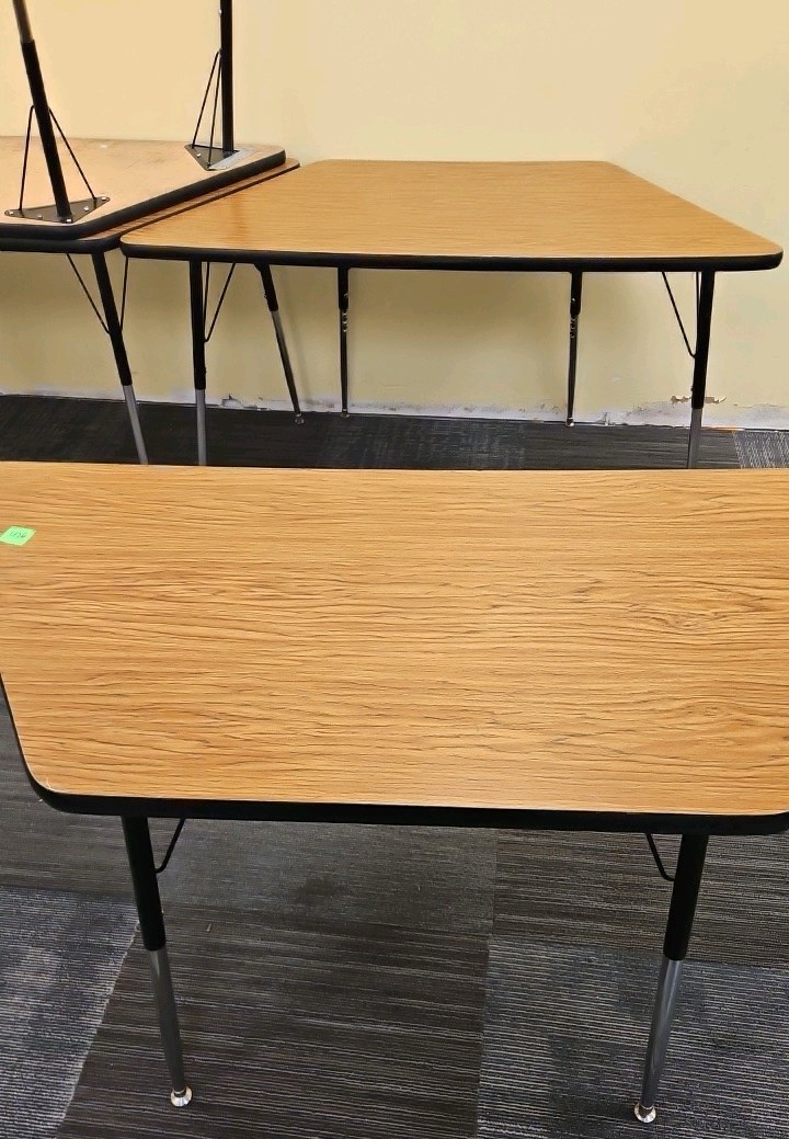 trapezoid laminate table large x4