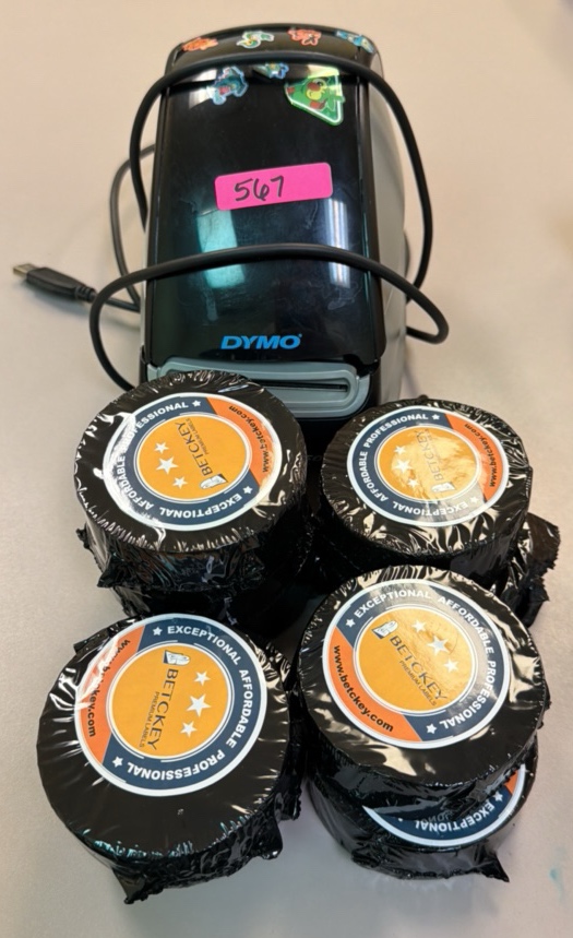 DYMO labeler with nine brand new label packs