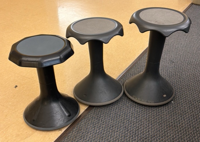 3 wobble chairs