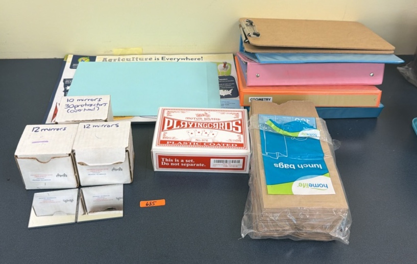 mirrors, Cards bags, binders, clipboards