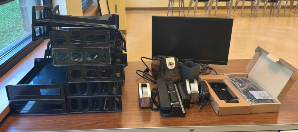 lot of office supplies