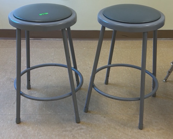two grey stools