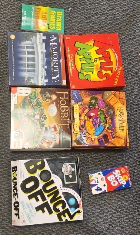 assortment of board games