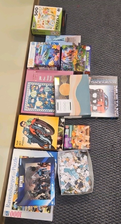 assortment of puzzles