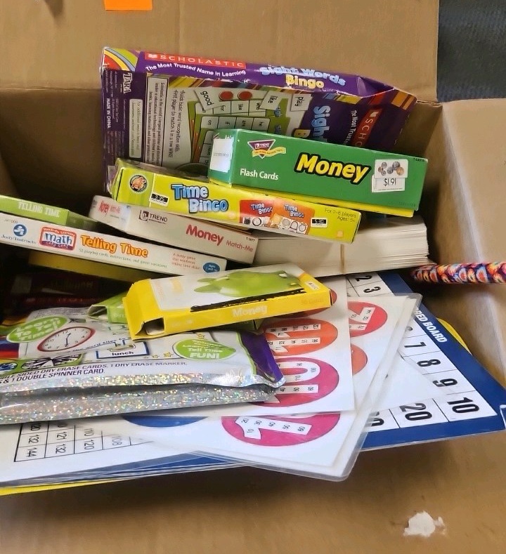 box of puzzles and games