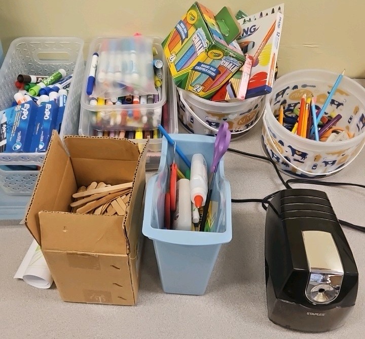 electric pencil sharpener markers chalk dry erase markers