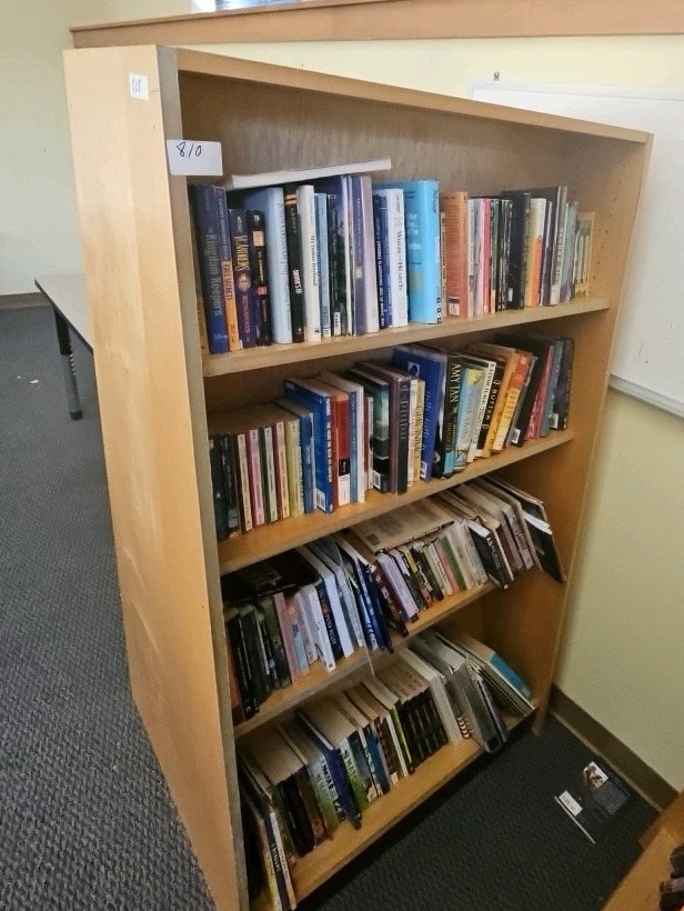 books on shelf but case not included