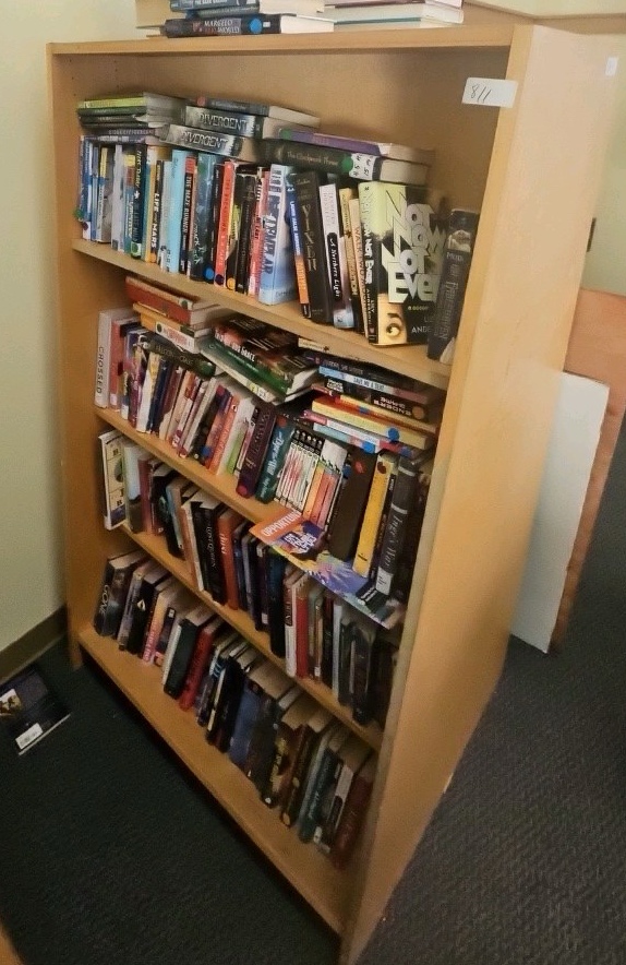 books on shelf bookshelf not included