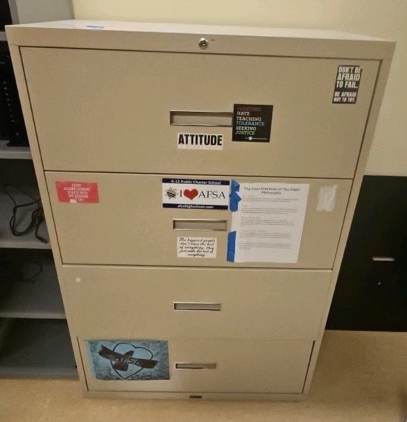 metal filing cabinet no key