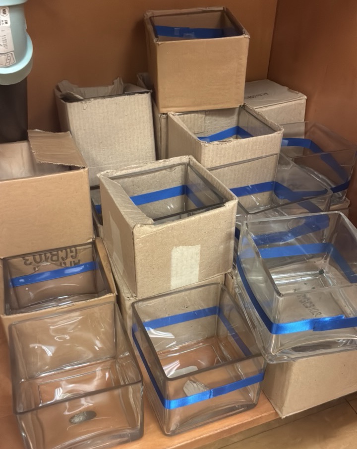 Glass containers and specimen, collection container containers