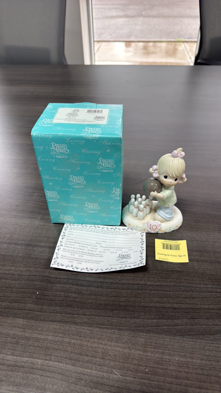 precious moments, 183873 age 10 figurine inbox