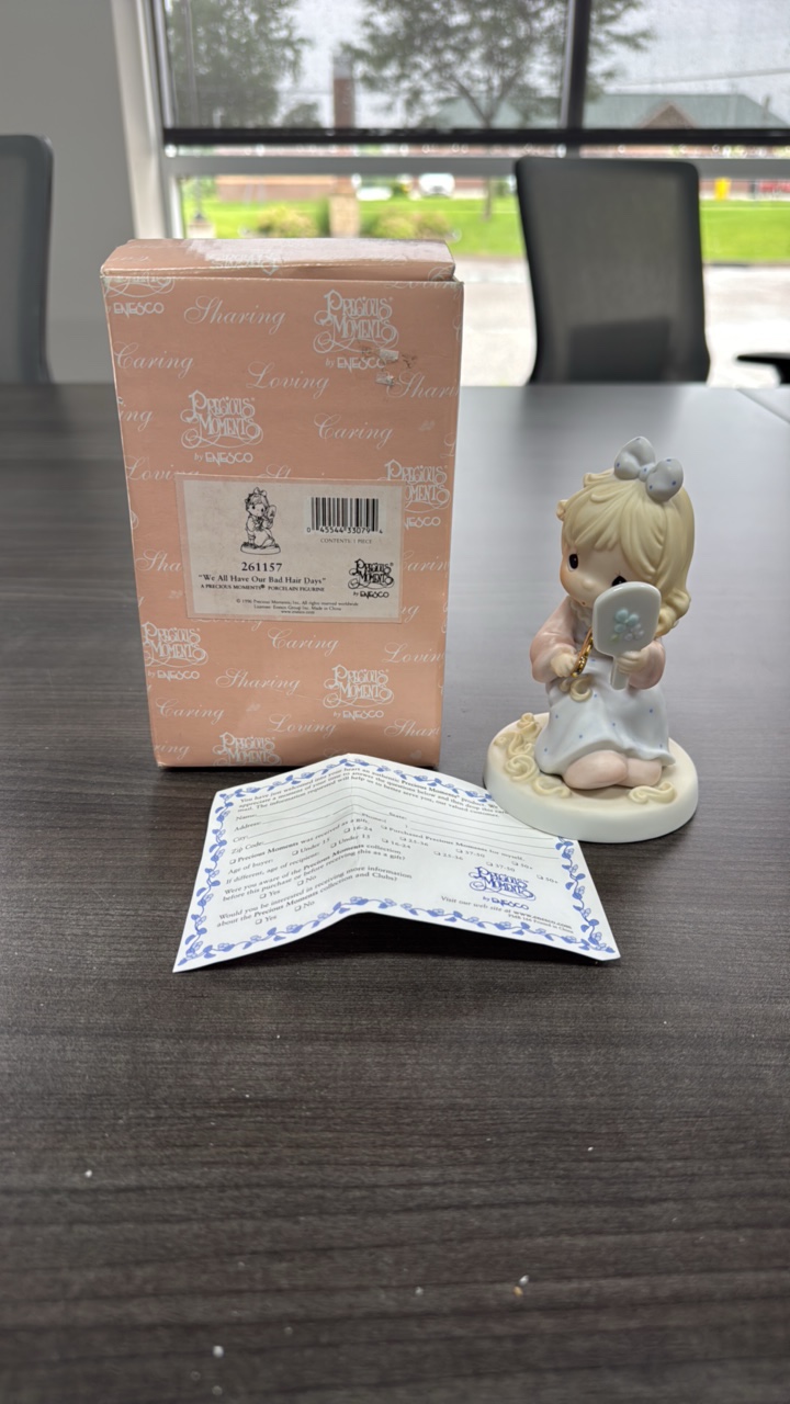 precious moments, 261157, We all Have Our Bad Hair Days Porcelain Figurine