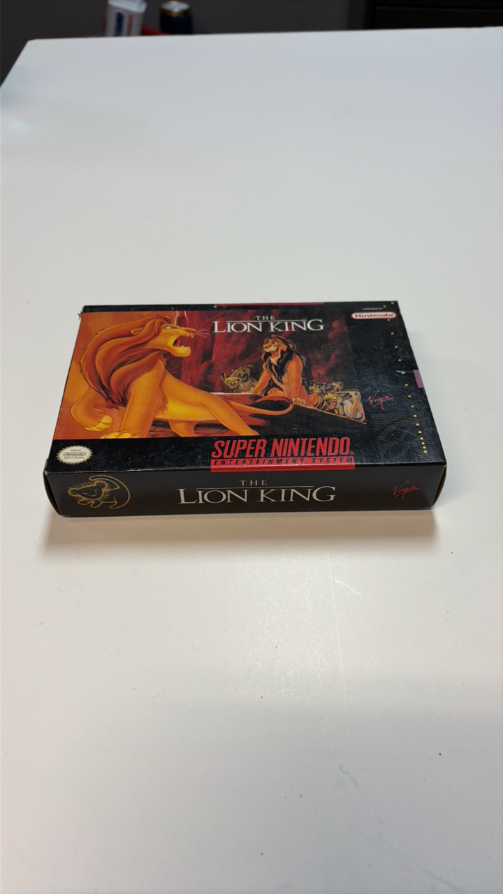 The Lion King for the Super Nintendo, complete in box.