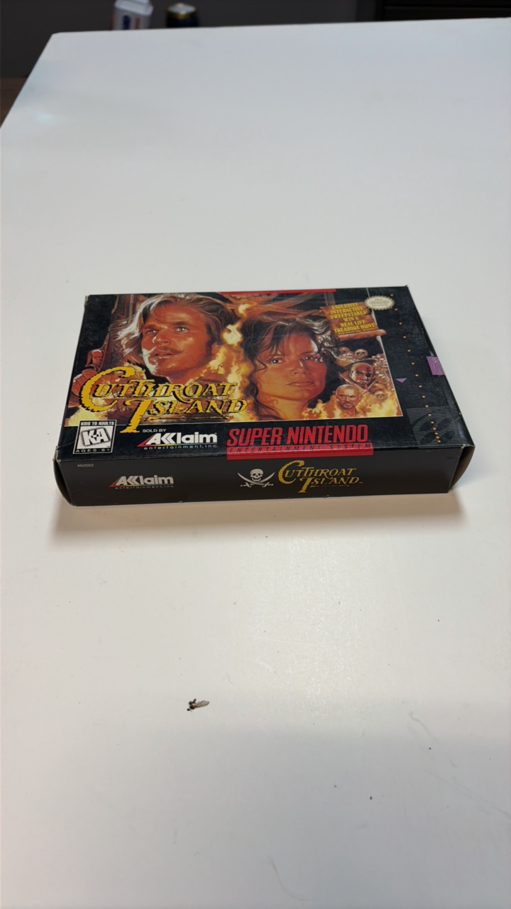 Cutthroat Island for the Super Nintendo, complete in box.