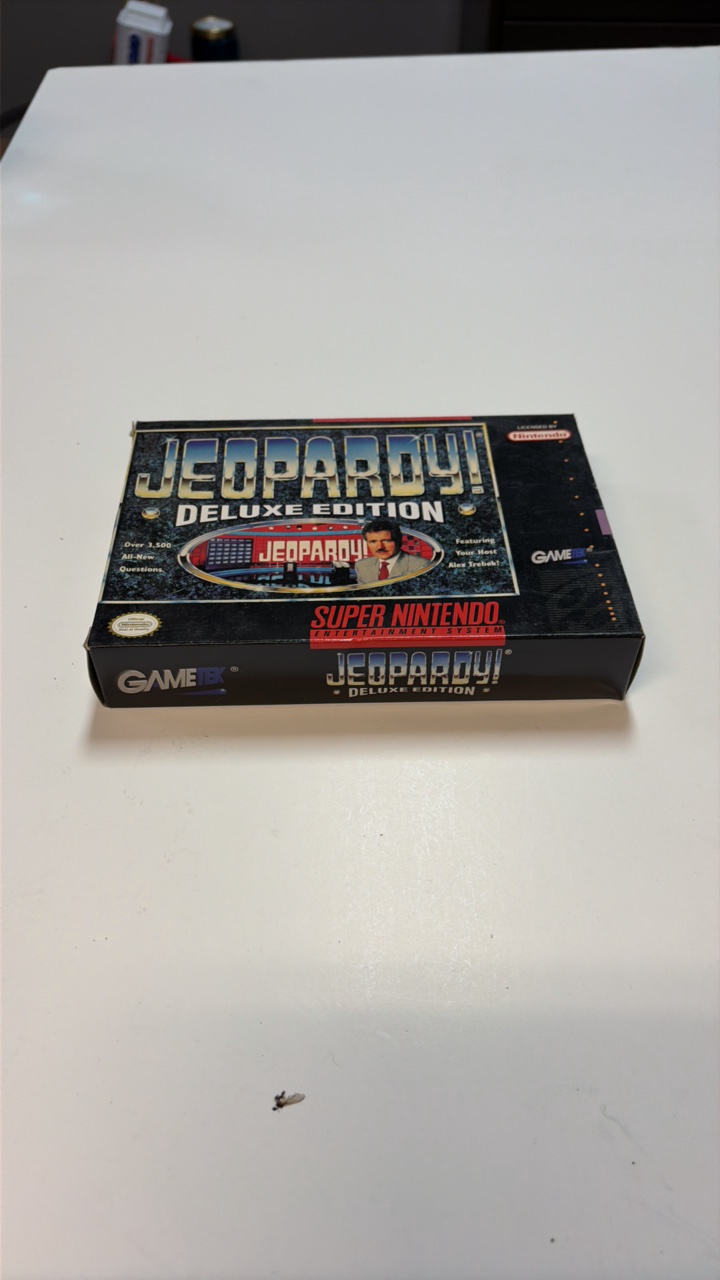 Jeopardy Deluxe Edition for the Super Nintendo, complete in box