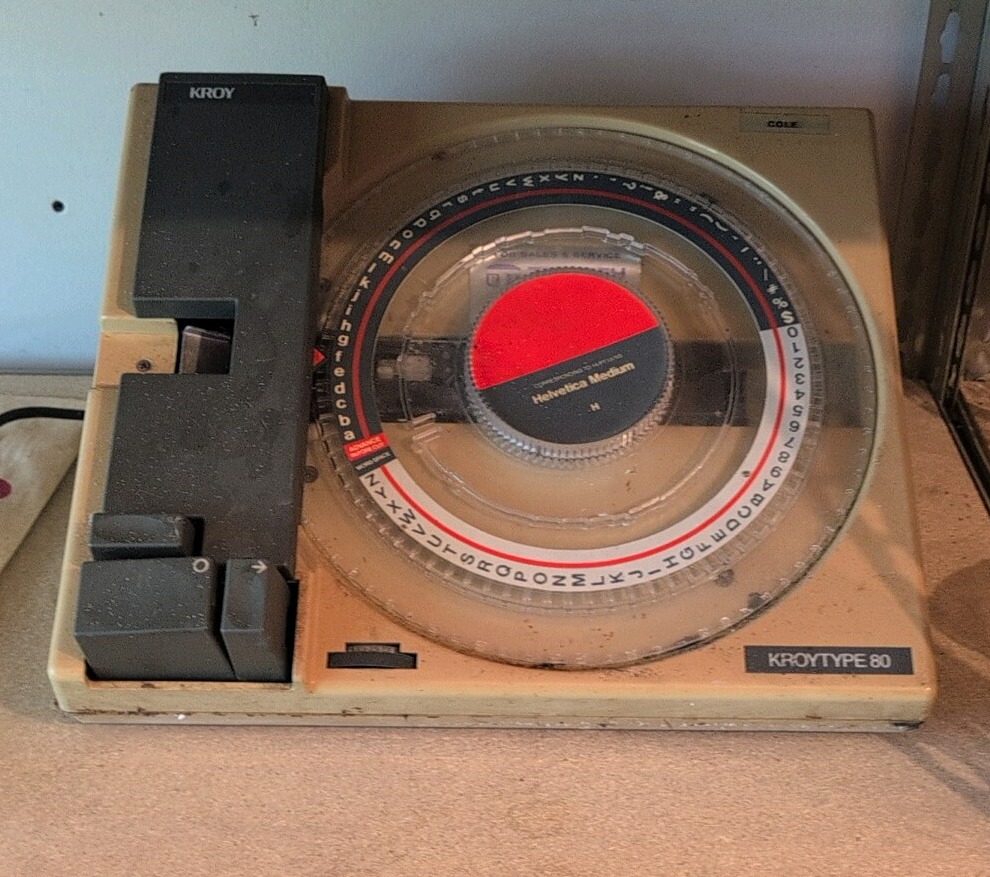 Kroytype 80 Vintage label machine was stored outside see pictures