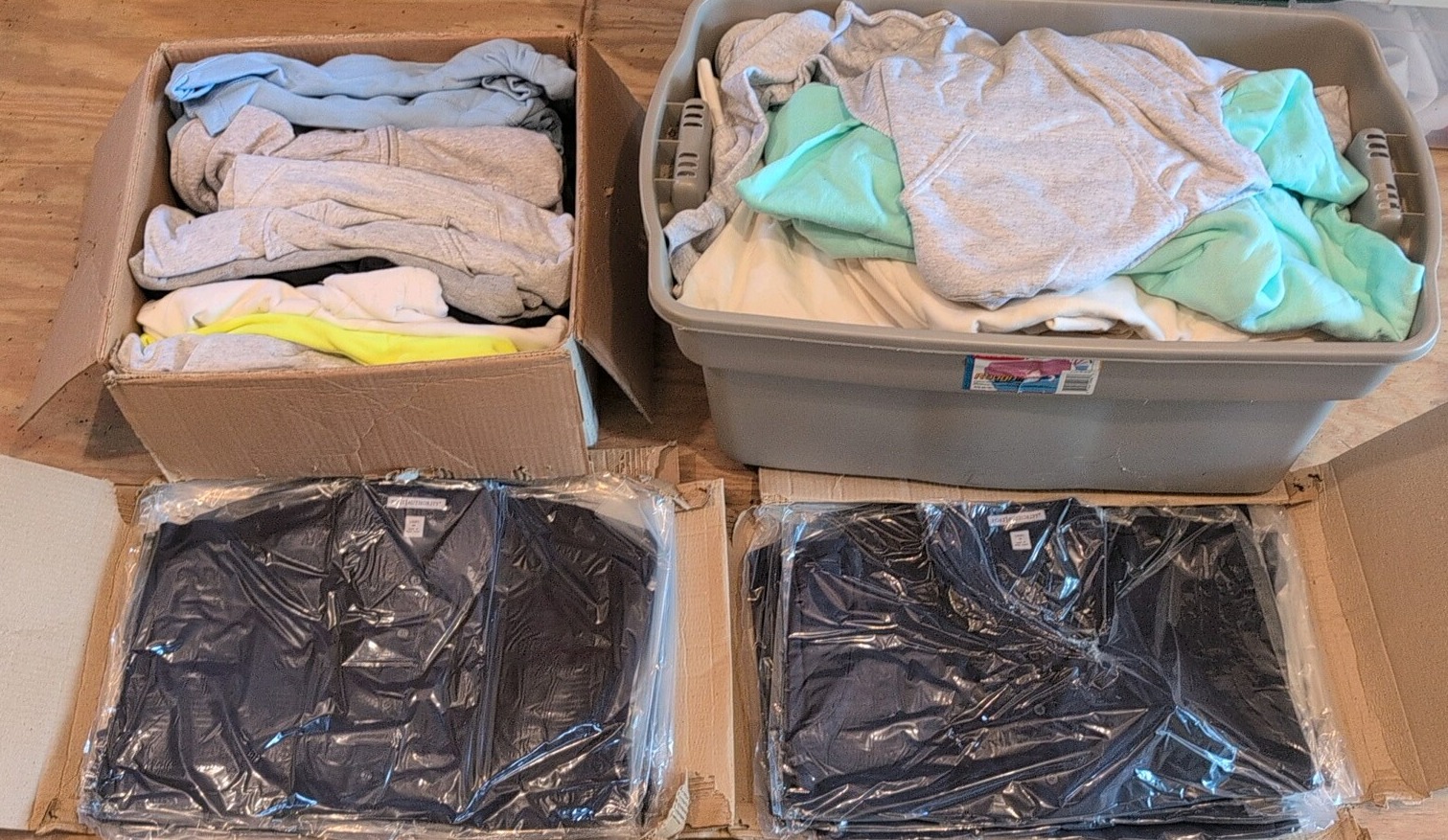embroidery clothing lot stored outside see pictures