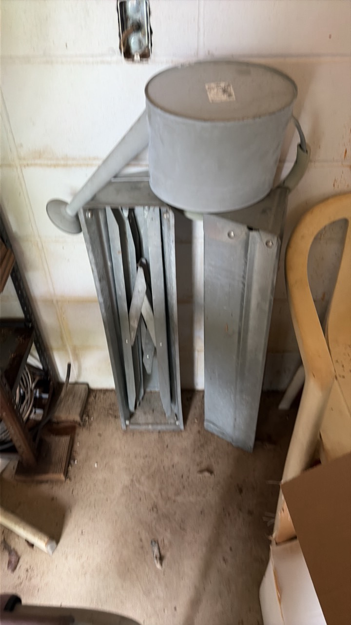two metal sawhorses