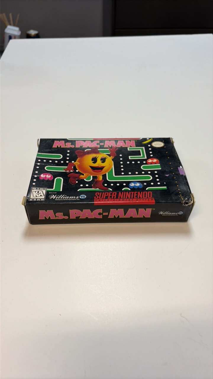 ms. pac-man for the super nintendo complete in box
