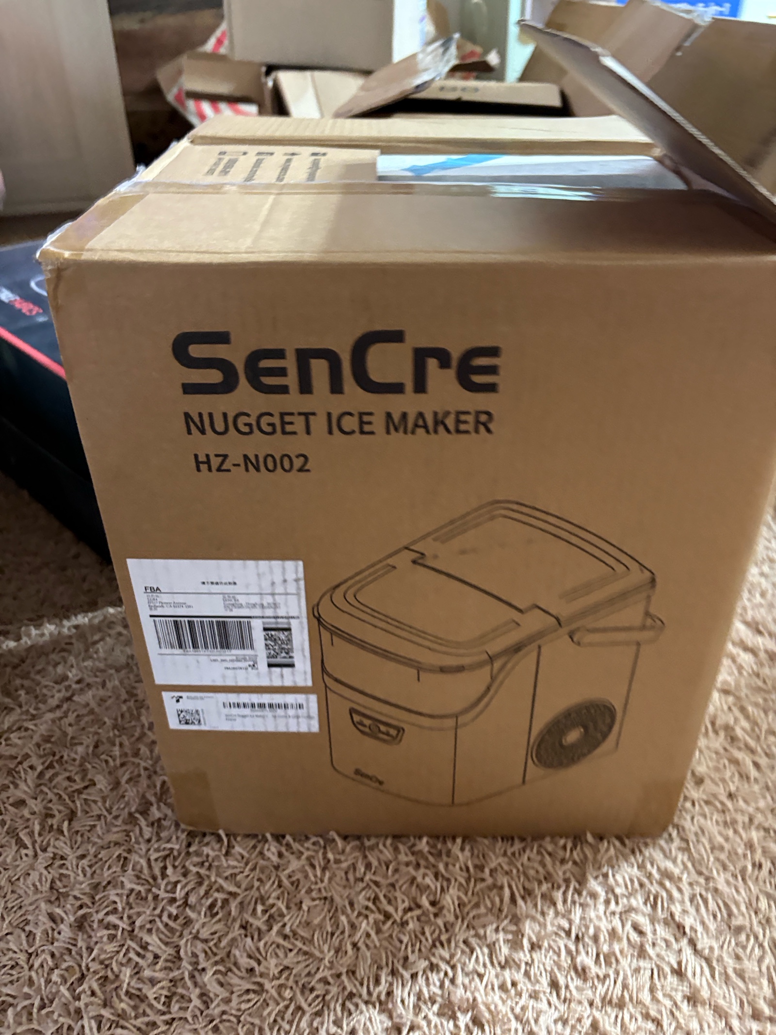 SenCre Nugget Maker HZ-N002 Tabletop Ice Maker, Makes up to 40 Pounds Per Day