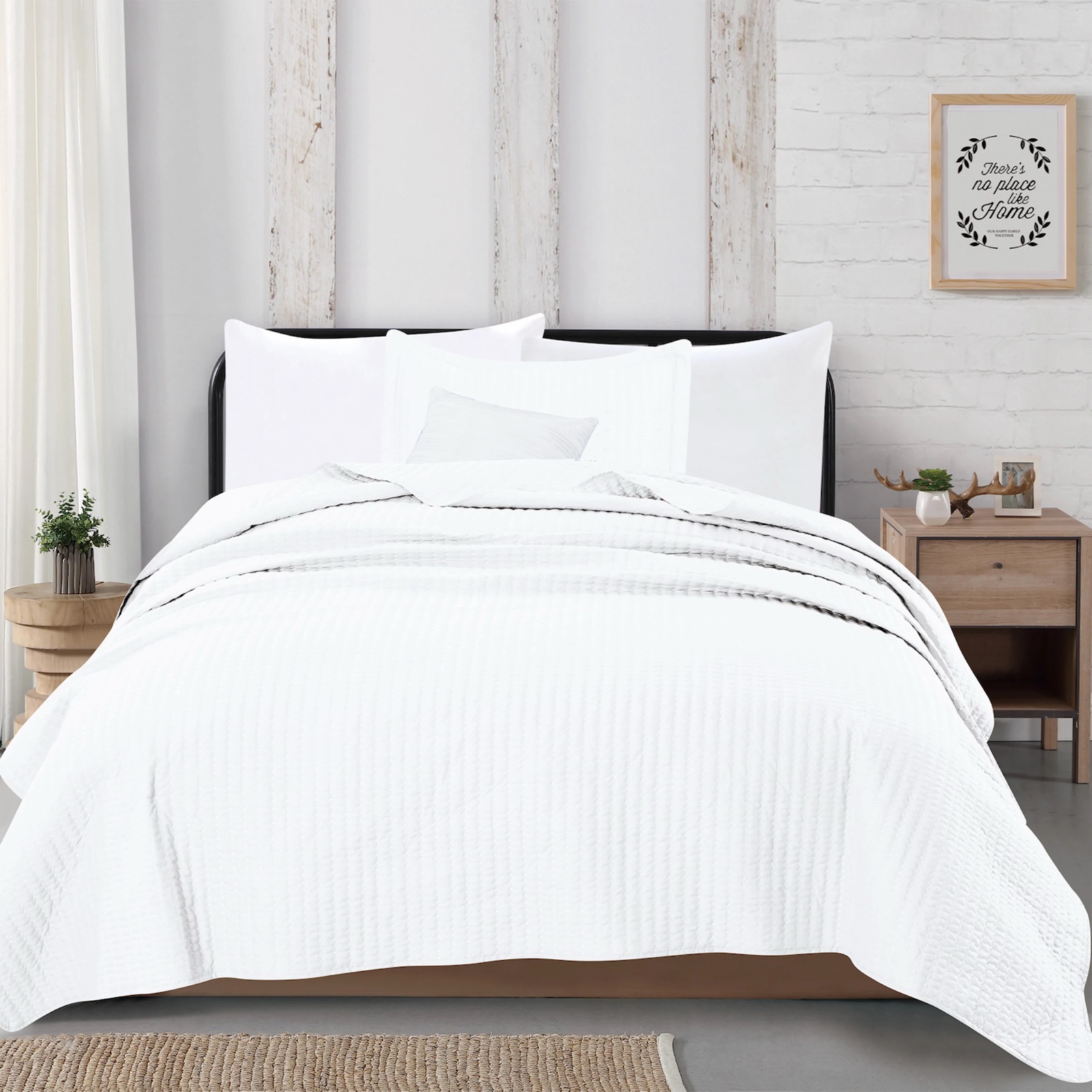 Twin - Alicia Channel Stitch Quilt and 1 Sham Set