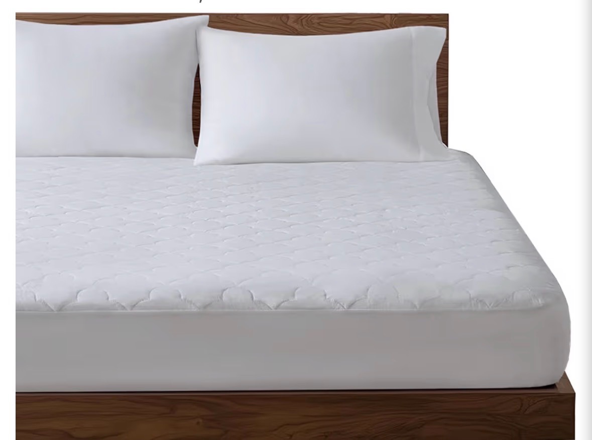 Sleep Philosophy King Mattress Pad, Cotton Mattress Protector Classic Cloud Quilted Bed Cover, All Natural Breathable King Sized Bed, White Color