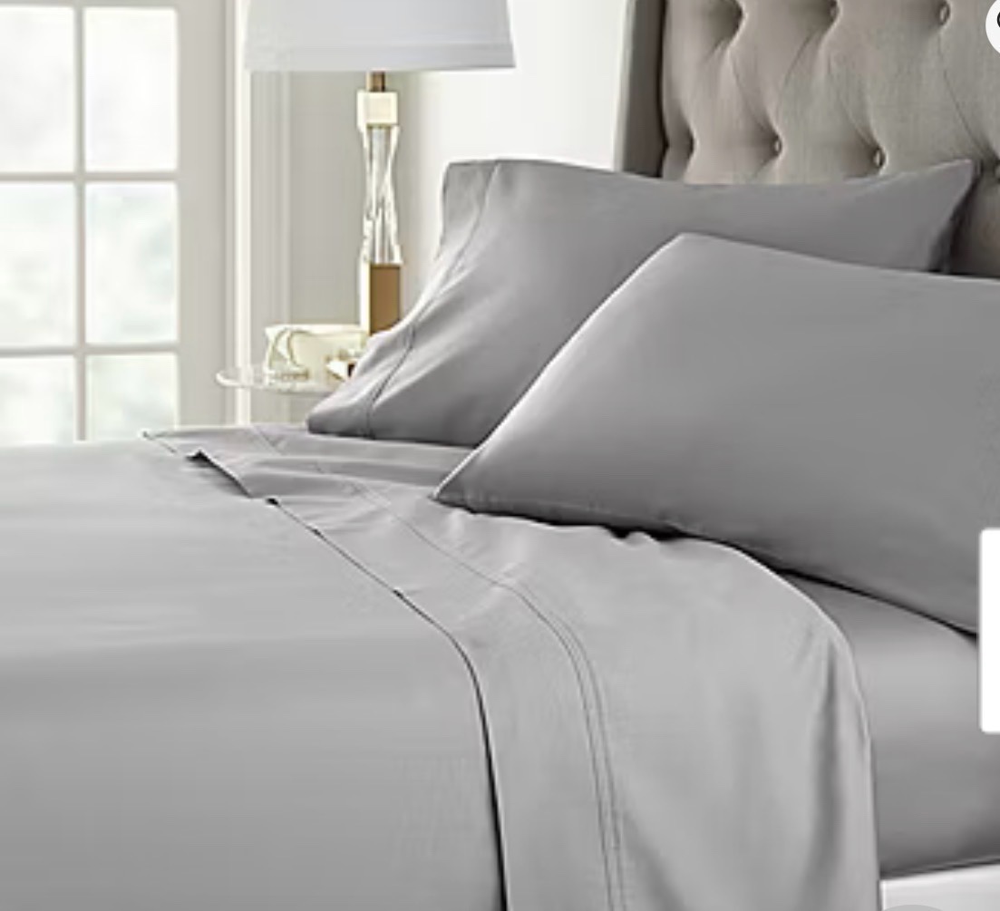 Liz Claiborne Ultra Fit Performance Sheet Set Cotton Sheet Set, Twin Sized Bed, 1 Flat Sheet, 1 Fitted Sheet, and 1 StandardQueen Pillowcase Gray Color