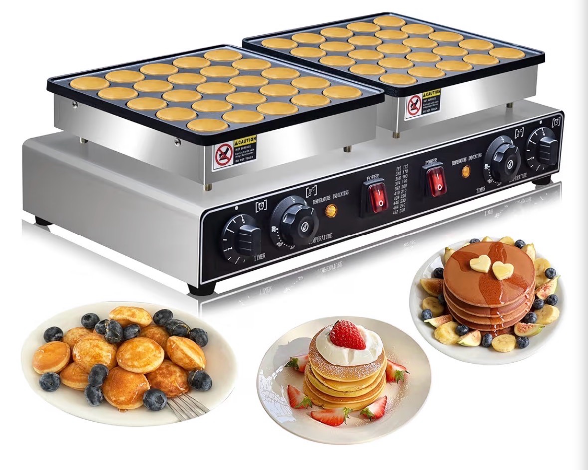 1900W Electric Mini Pancake Maker, 50PCS Commercial Mini Dutch Pancake Maker in Original Box