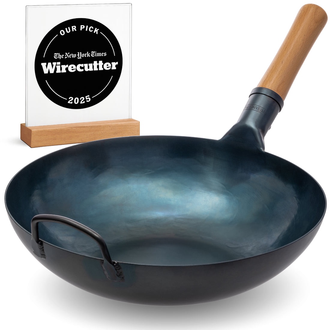 Yosukata Blue Carbon Steel Wok Pan, 13.5-inch Flat Bottom, Pre-Seasoned  Retail $107