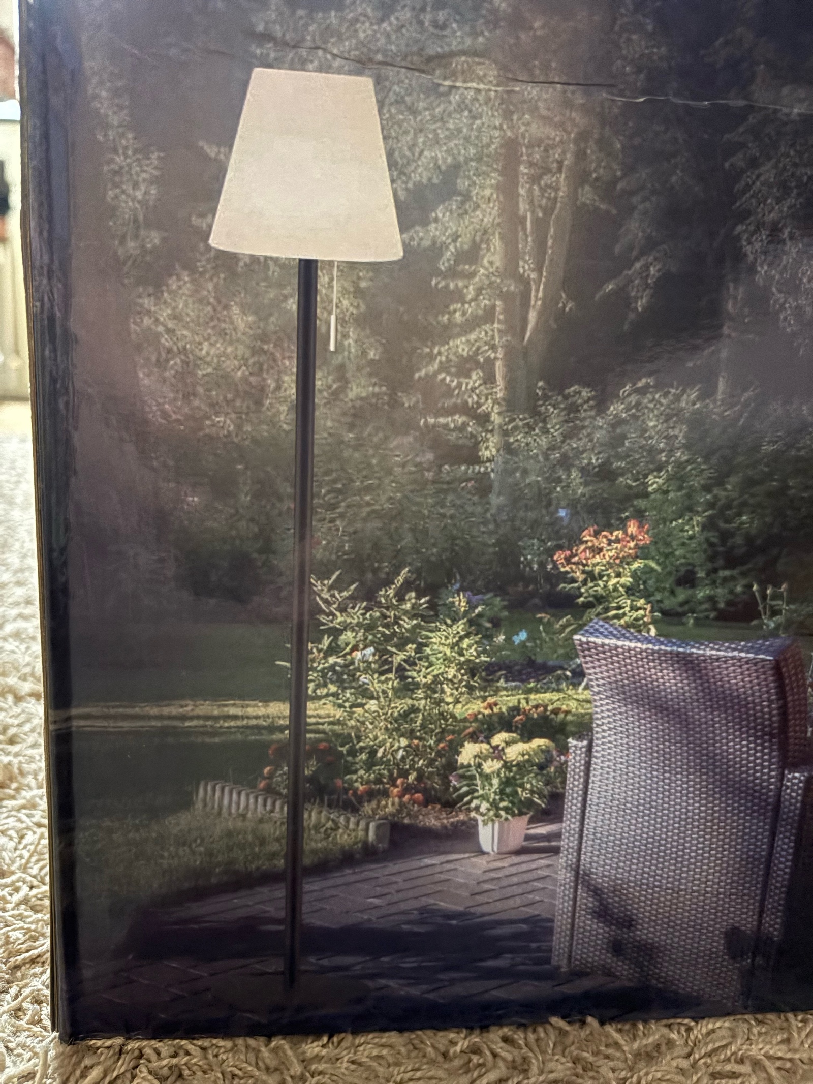 Solar Floor Lamp for Outdoor Garden and Patio 59 Tall Pull Chain Switch