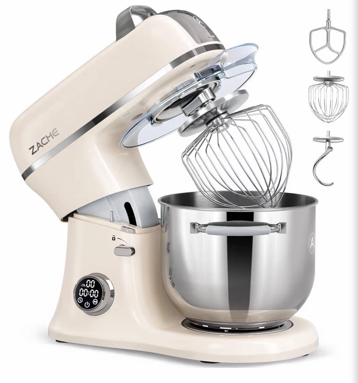 ZACME 7 Quart Stand Mixer Aluminum Die Casting, 650W 12 Speed Tilt-Head Kitchen Electric Stand Mixer, Household Food Mixer with Stainless Steel Bowl, Dough Hook, Whisk and Beater (Porcelain) Retail $399.99