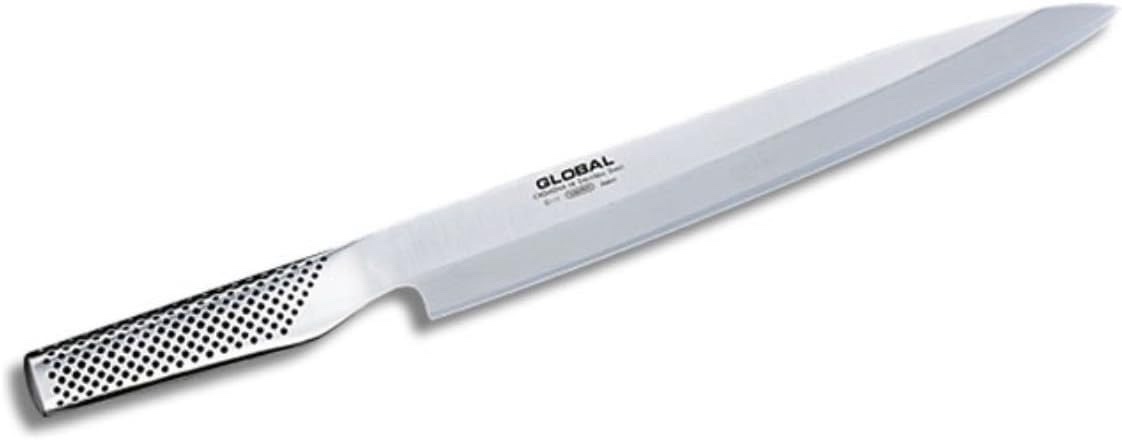 Global G-11 Yanagi Sashimi Knife 25cm Blade, Japanese Knife 10  for Cutting Fish, Premium All Stainless Steel Design