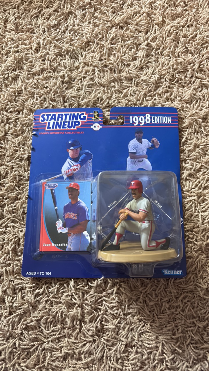 Starting Lineup Juan Gonzalez Baseball Figurine, New in Package, Sealed, Texas Rangers Star MLB Player