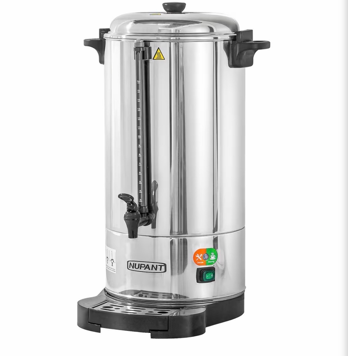 Commercial Coffee Urn 100 Cup15L Coffee Dispenser with Upgraded Percolator, Double Wall 304 Stainless Steel Hot Water Urn Beverage Dispenser with Keep Warm Mode Large Coffee Maker for Catering Party