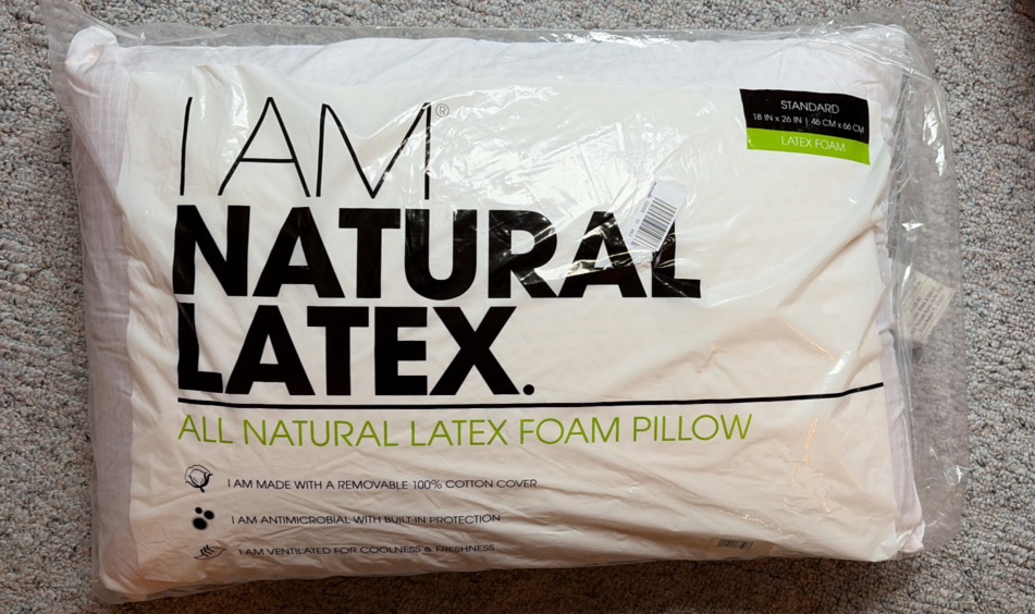 All Natural Foam Pillow - removable cotton cover - standard size