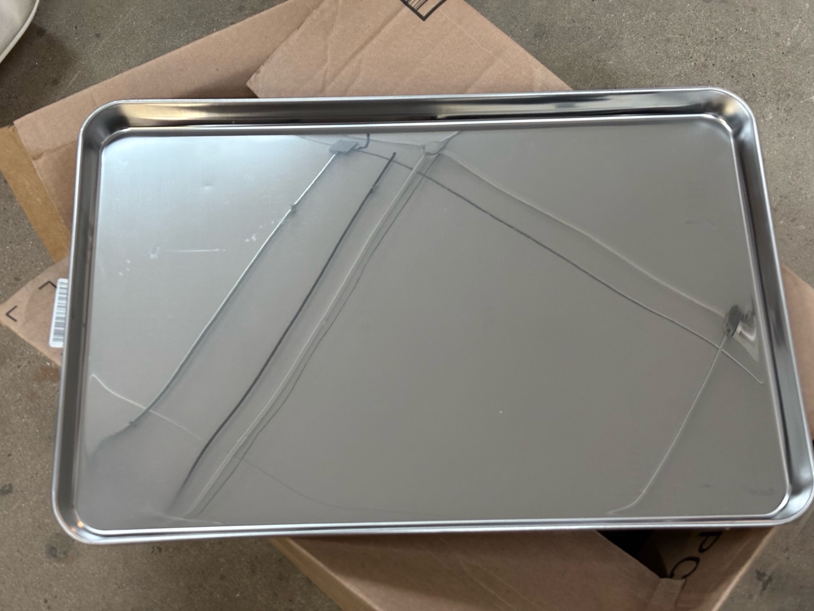 Large Stainless Steel Baking Pan, Easy Clean, About 22 x 15 Dimension