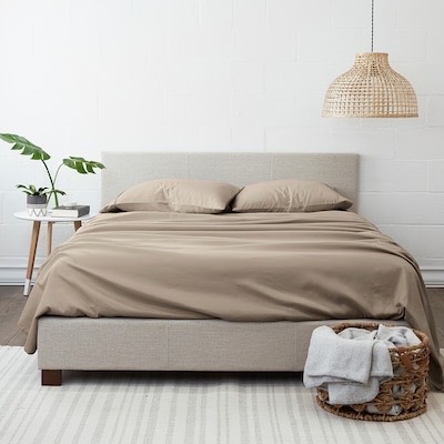 King Microfiber Taupe 4 -Piece Bed Sheet Set - 1 flat - 1 fitted - 2 pillow cases