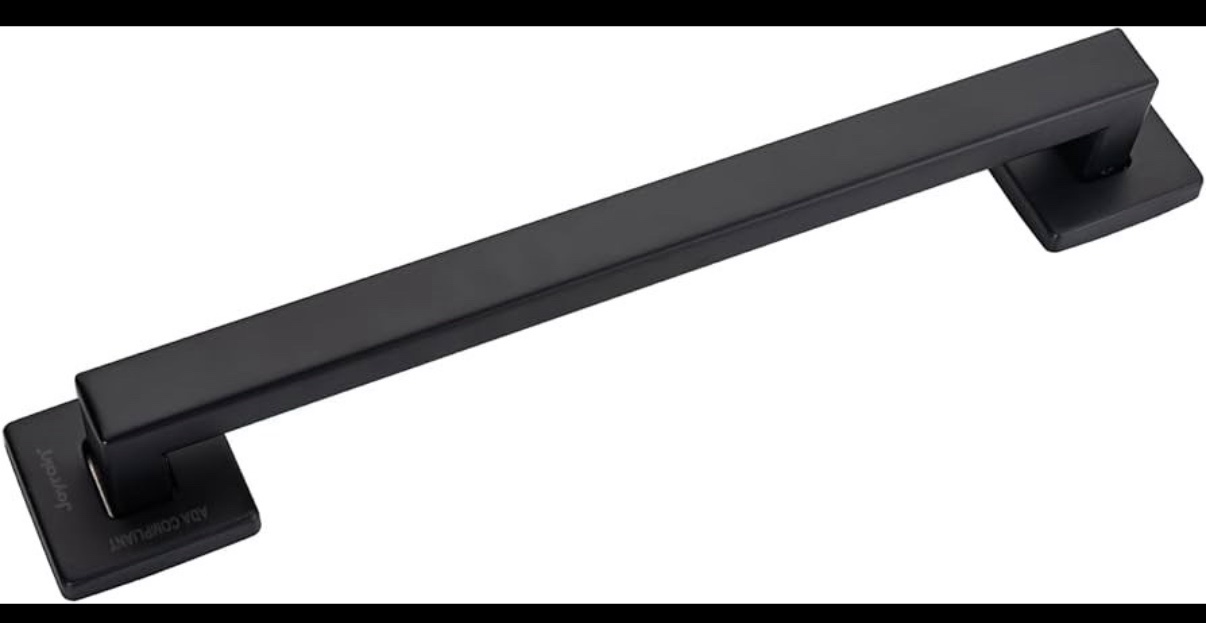 32 Grab Bar  Towel Bar - Matte Black - Squared corners