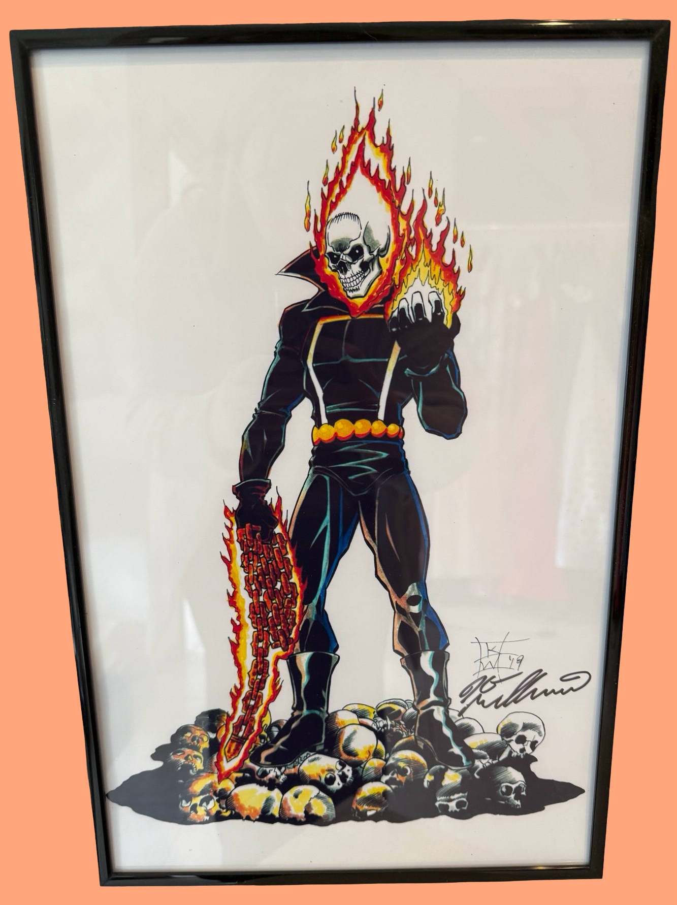 Ghost Rider Framed Comic Book Cover Poster - Signed by Paul Pelletier
