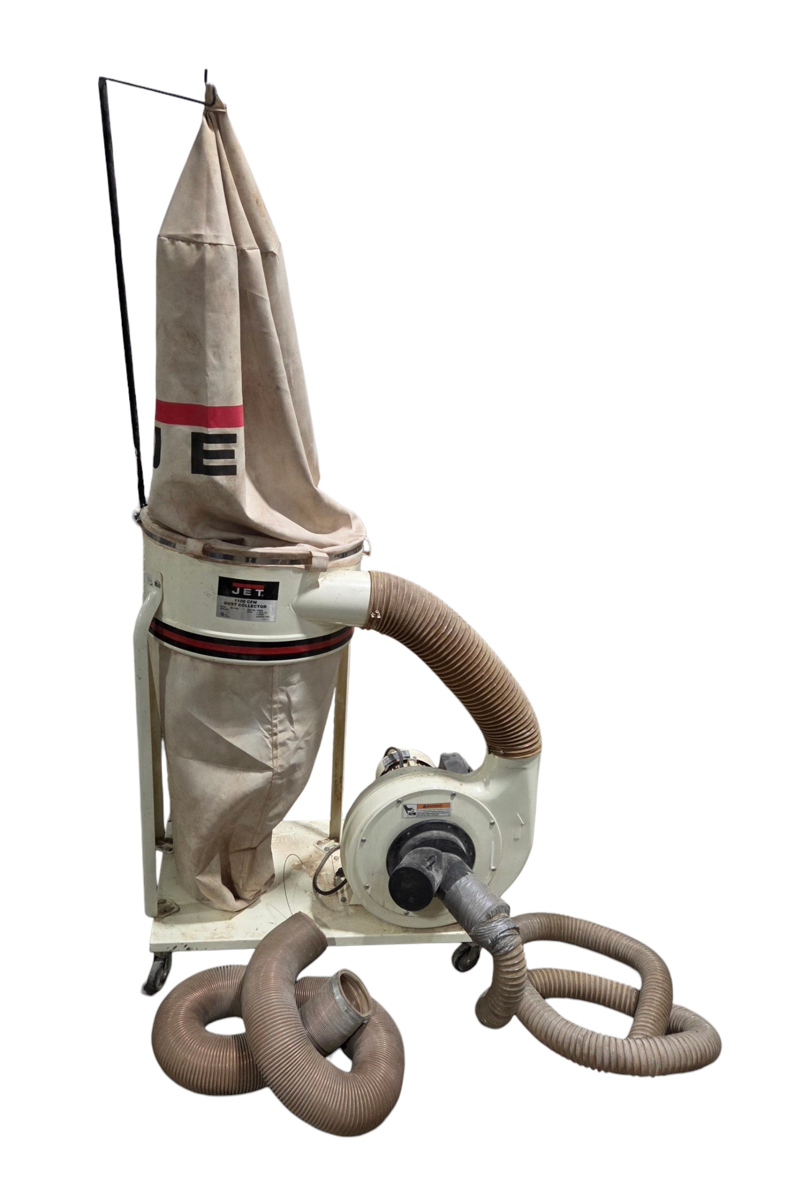 Estimated value $700 - $1000 JET DC-1100A 1100 CFM Dust Collector w Hoses, Collection Bags & Rolling Base