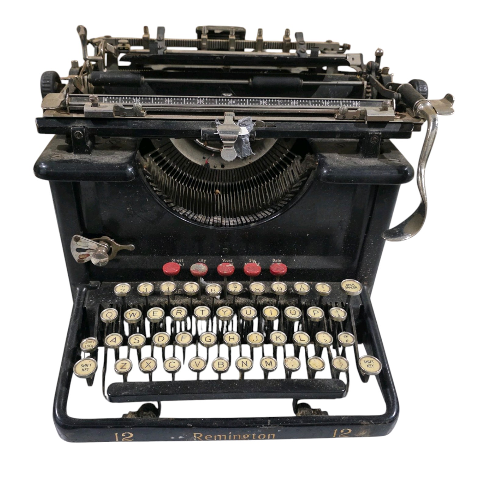 Estimated $200-$300 value Vintage Remington 12 Manual Typewriter Black Antique Display Piece