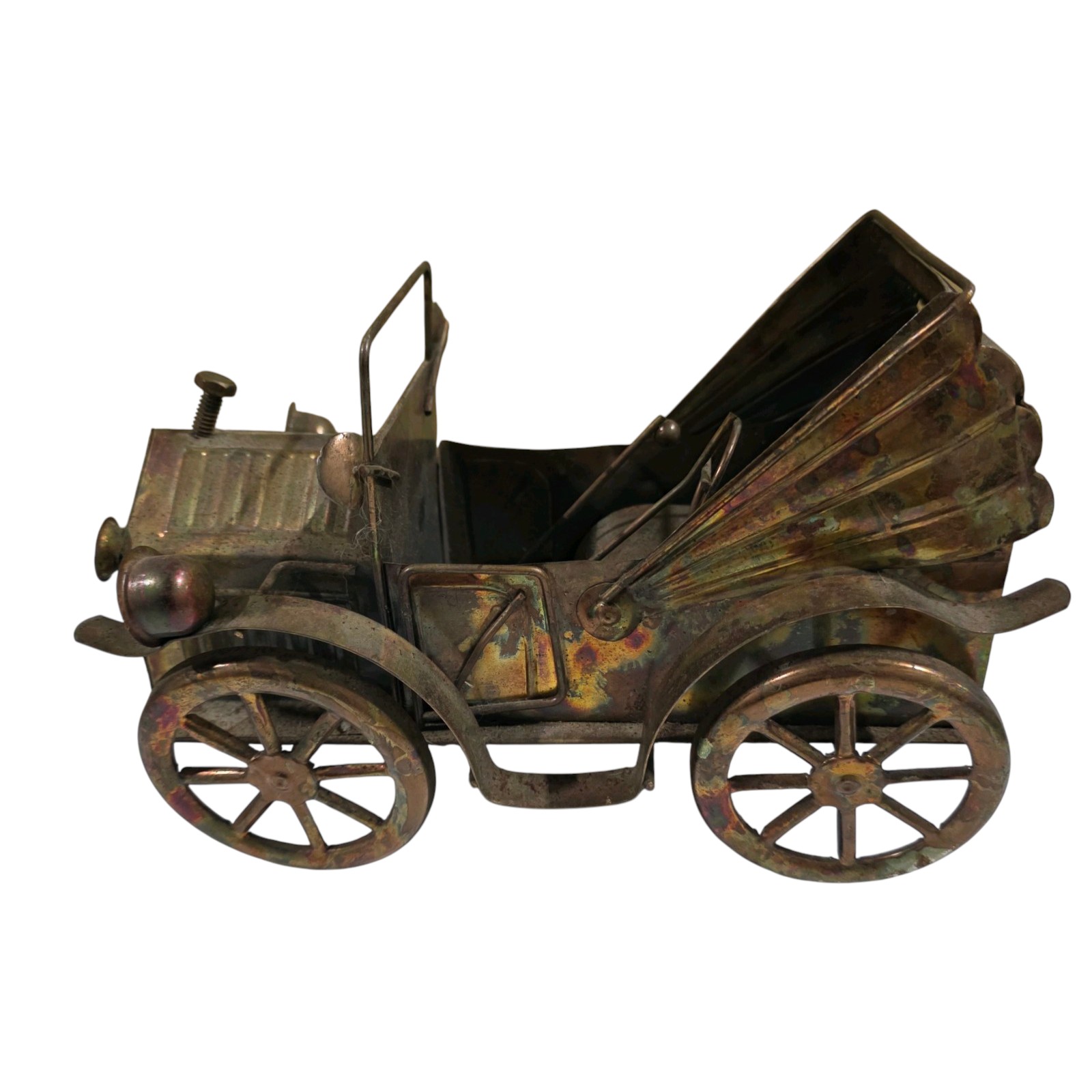 Vintage Metal Carriage Automobile Dcor Piece Made in Hong Kong